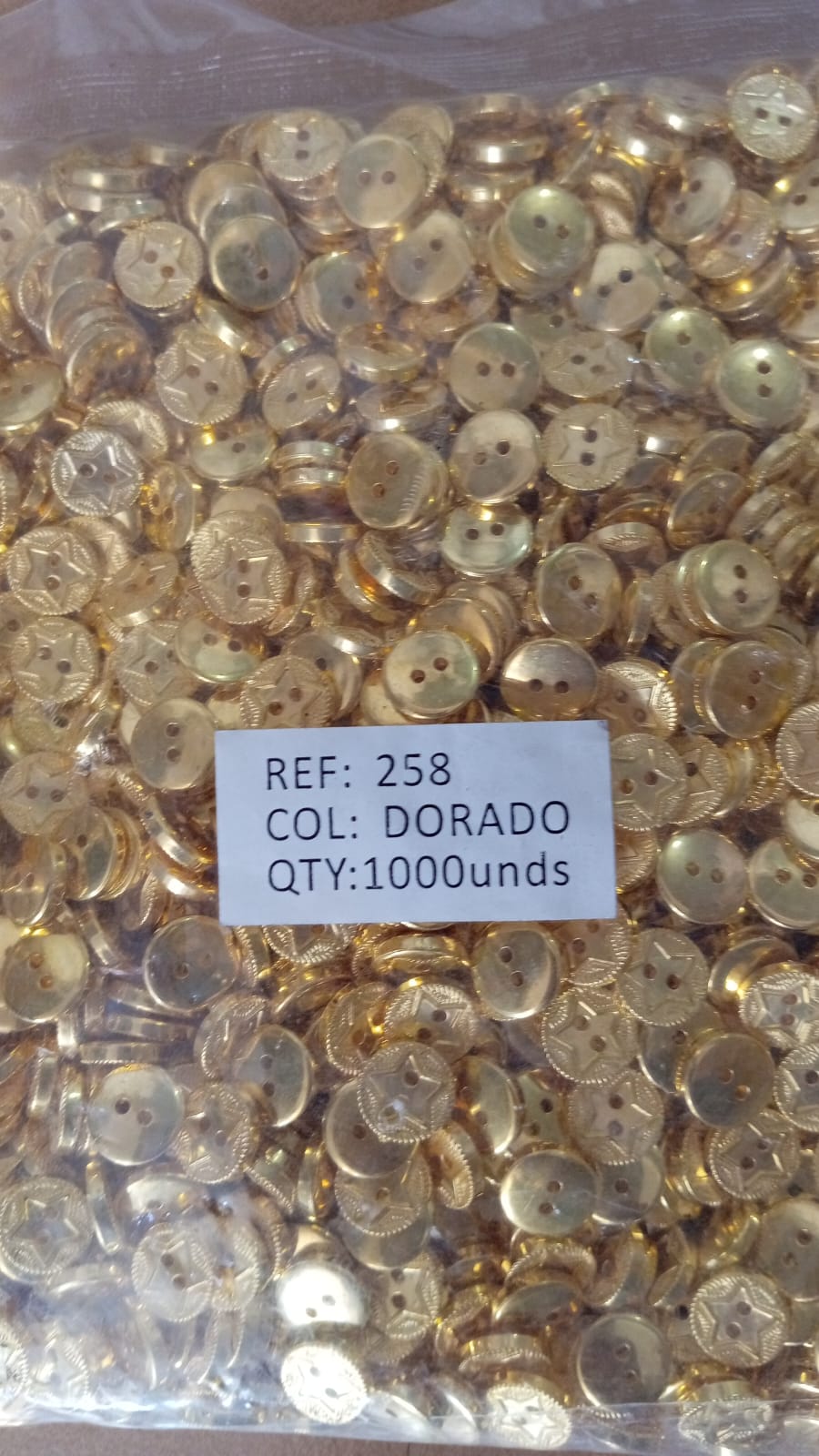 BOTON PLANO DORADO #16