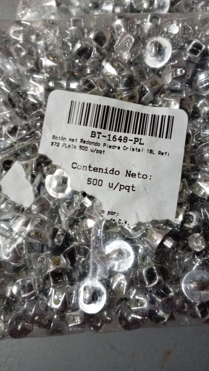 BOTON CON PIEDRA PLATA