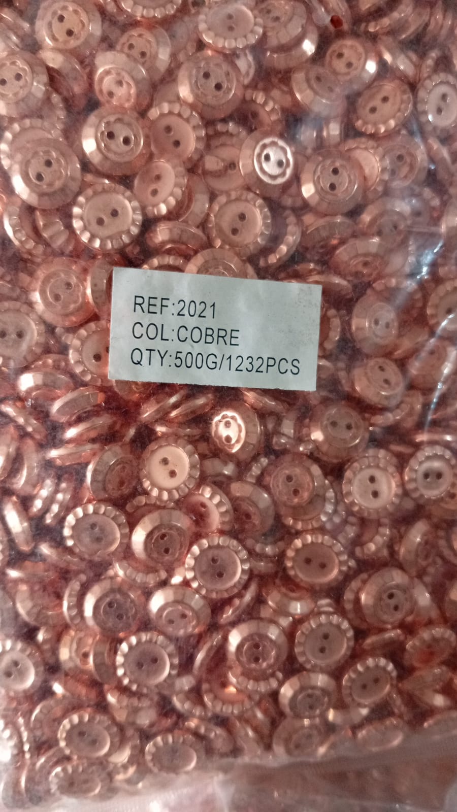 BOTON PLANO COBRE #20