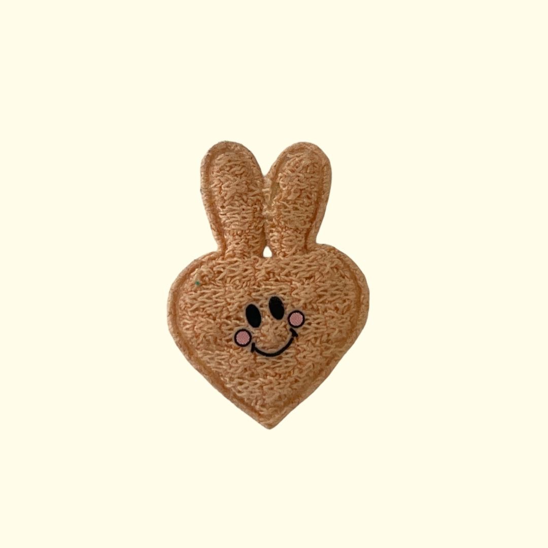 PELUCHE CORAZON OREJA DE CONEJO NARANJA
