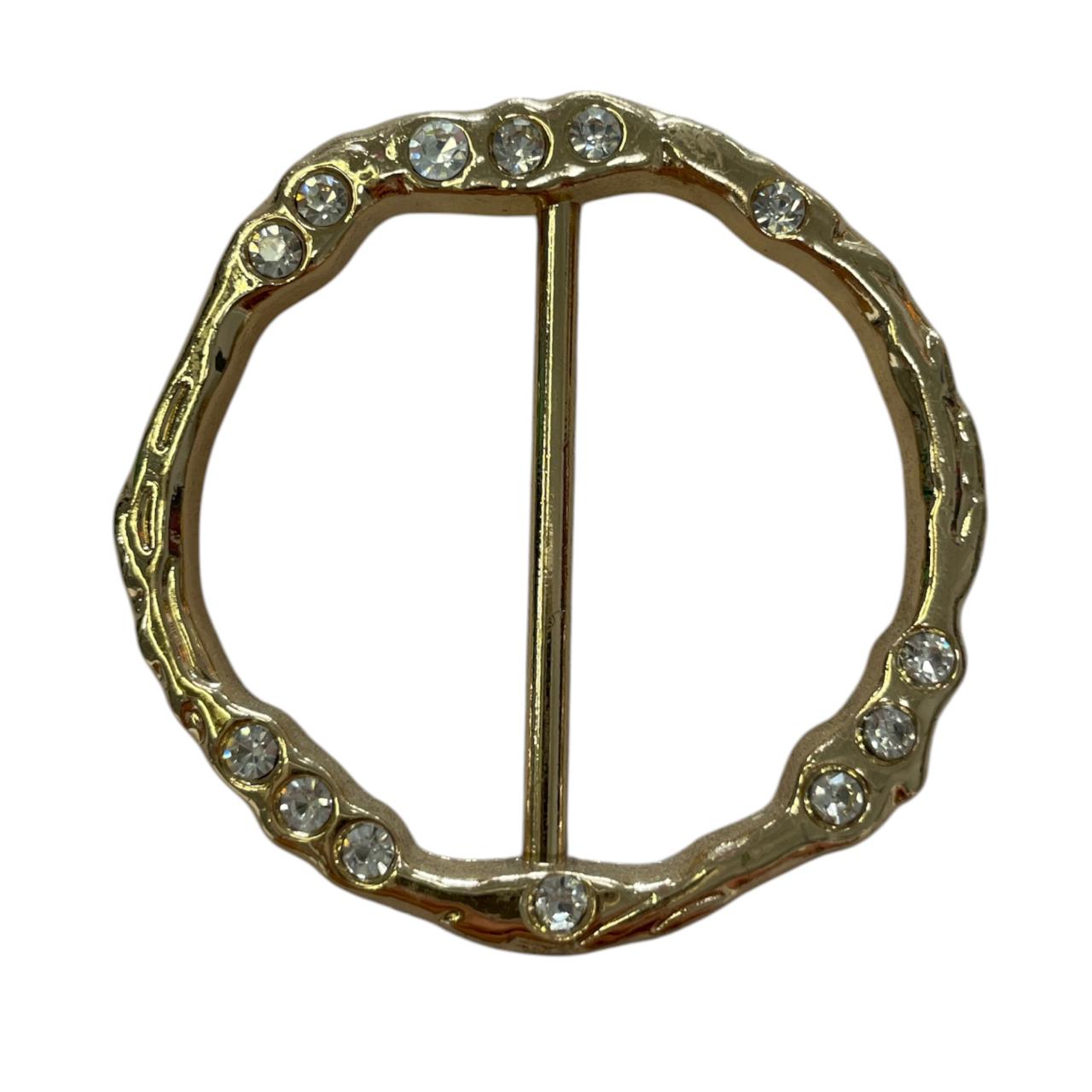 HEBILLA CIRCULAR BORDES IRREGULARES CON PIEDRA