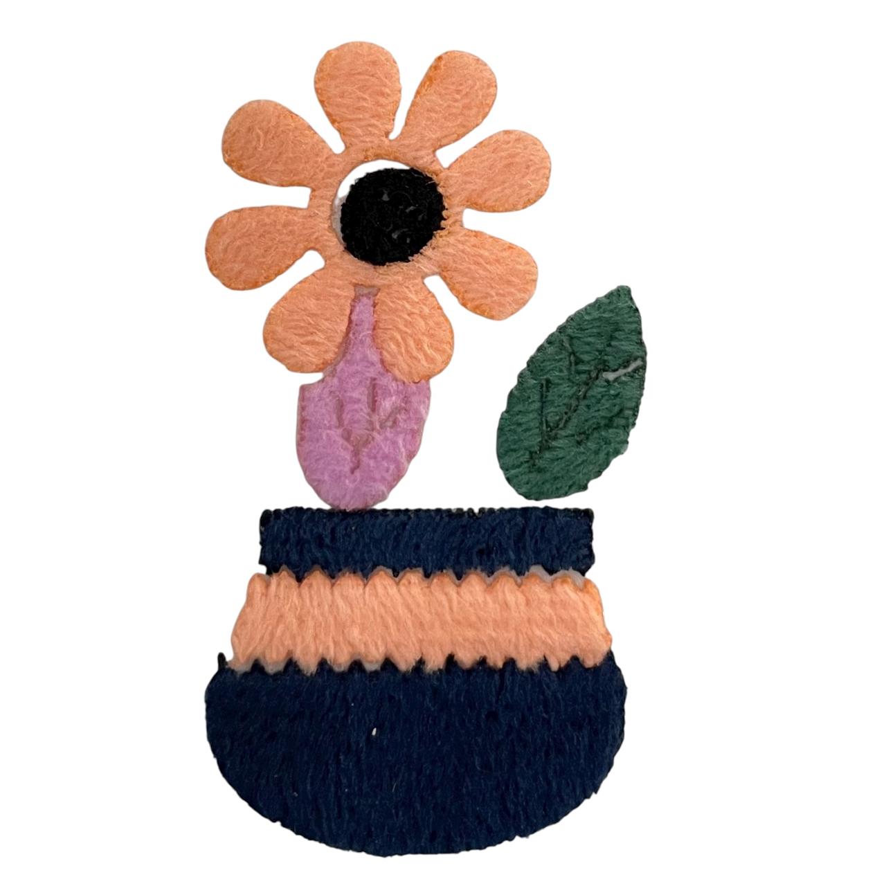FLOR NARANJA MACETA RAYA 6.2 * 4.1