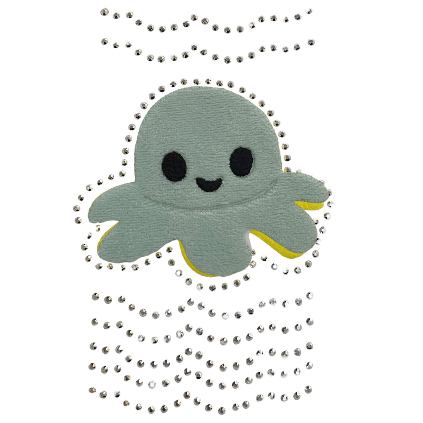 PULPO CON PEDRERIA AQUA 13.5*8.1cm -- 0M0709