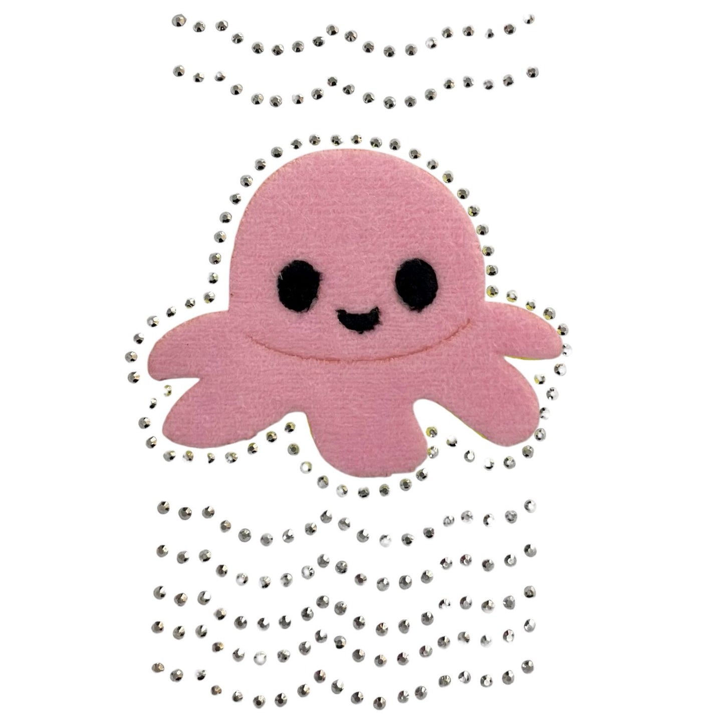 PULPO CON PEDRERIA ROSA 13.5*8.1cm -- 0M0709