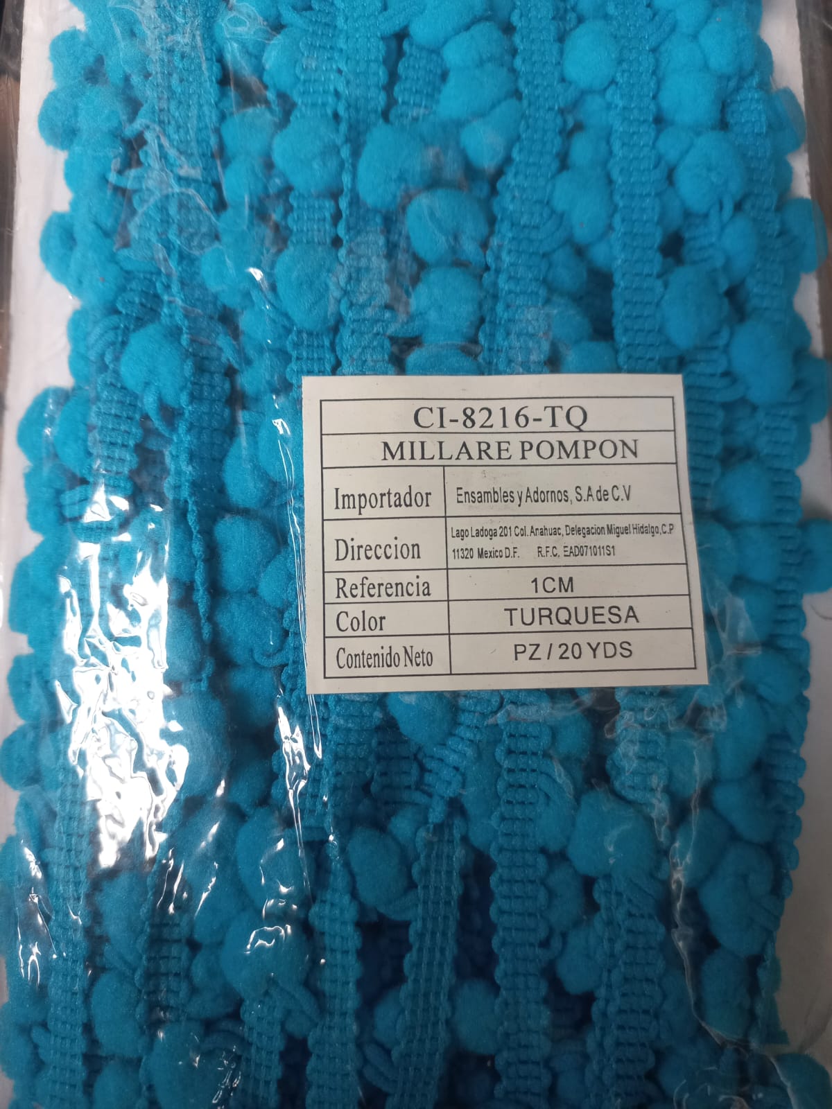 MILLARE POMPON 1CM TURQUESA