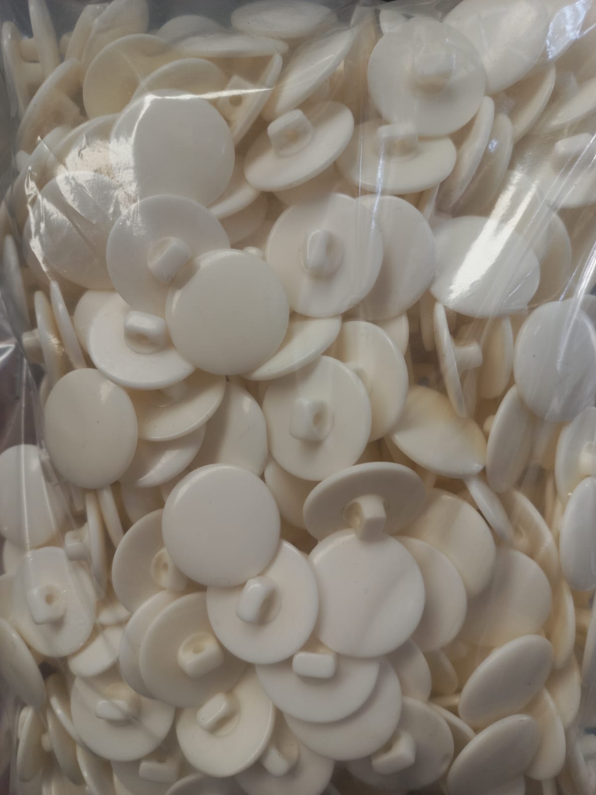 BOTON PLASTICO PLANO BLANCO #28