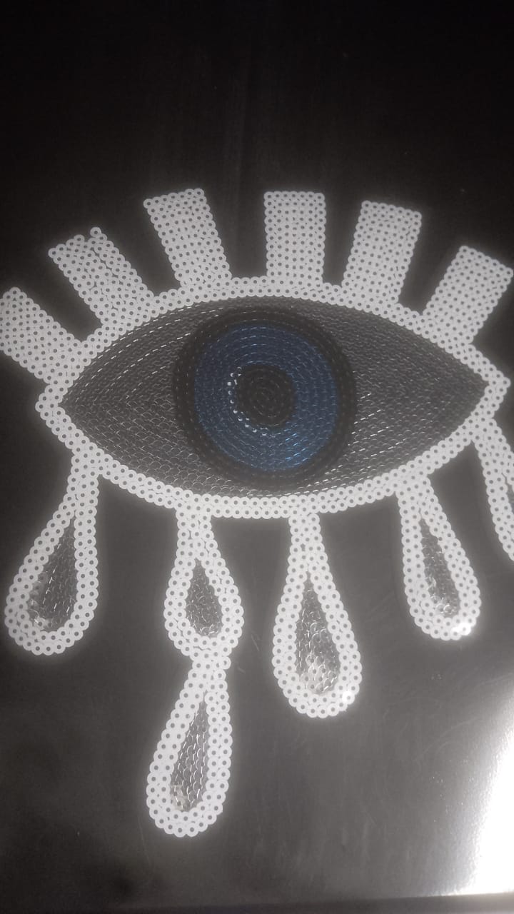 PARCHE OJO TURCO OJO LAGRIMA BLANCO