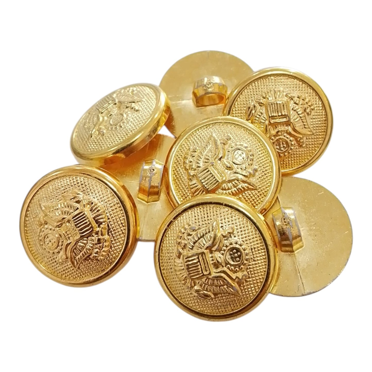 BOTON PLAS C/PATA FIG.ESCUDO #28 DORADO