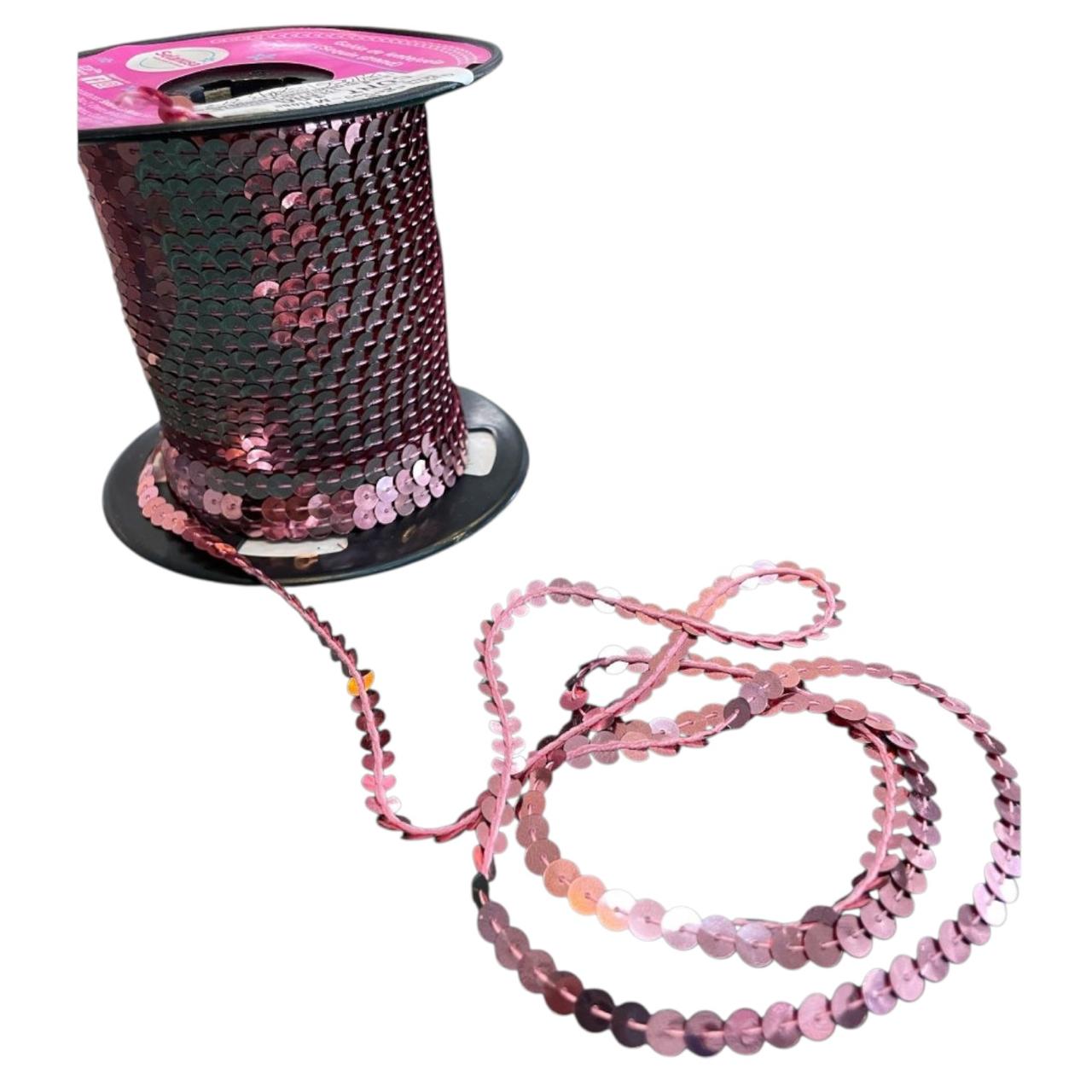 LENTEJUELA ROLLO ROSA PALO