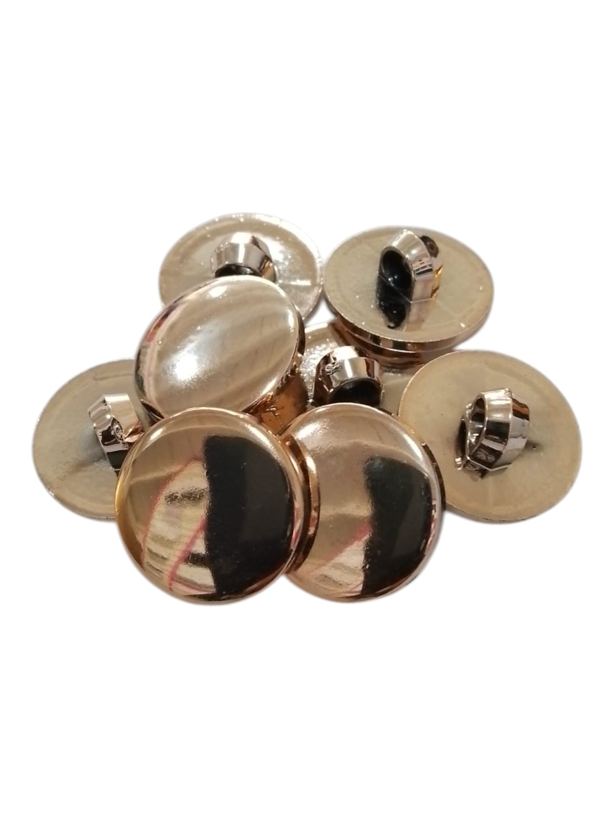 BOTON PLANO CON PATA ORO-ROSA #28