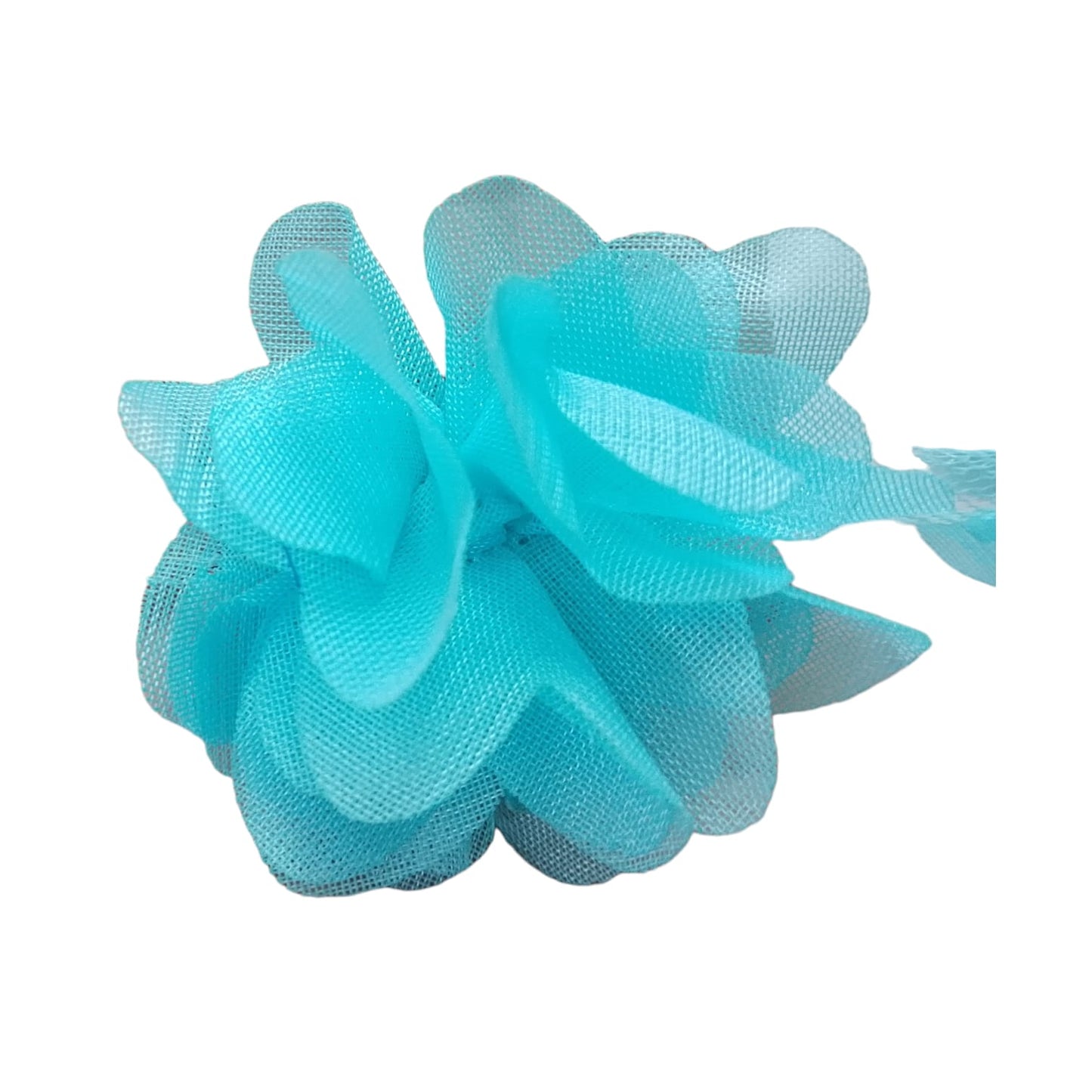 FLOR TUL AZUL TURQUESA