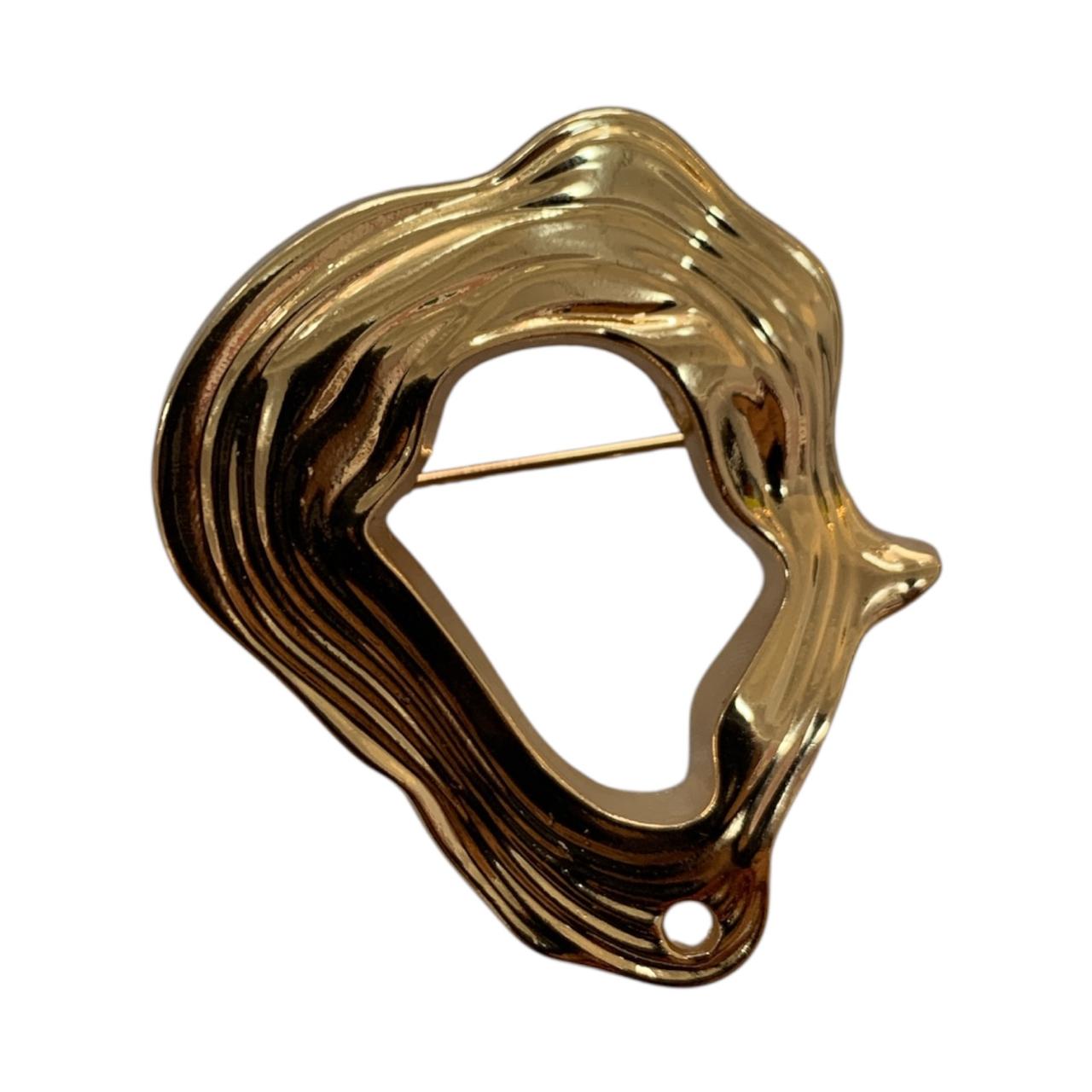 PRENDEDOR IRREGULAR ORO ROSA RAYAS