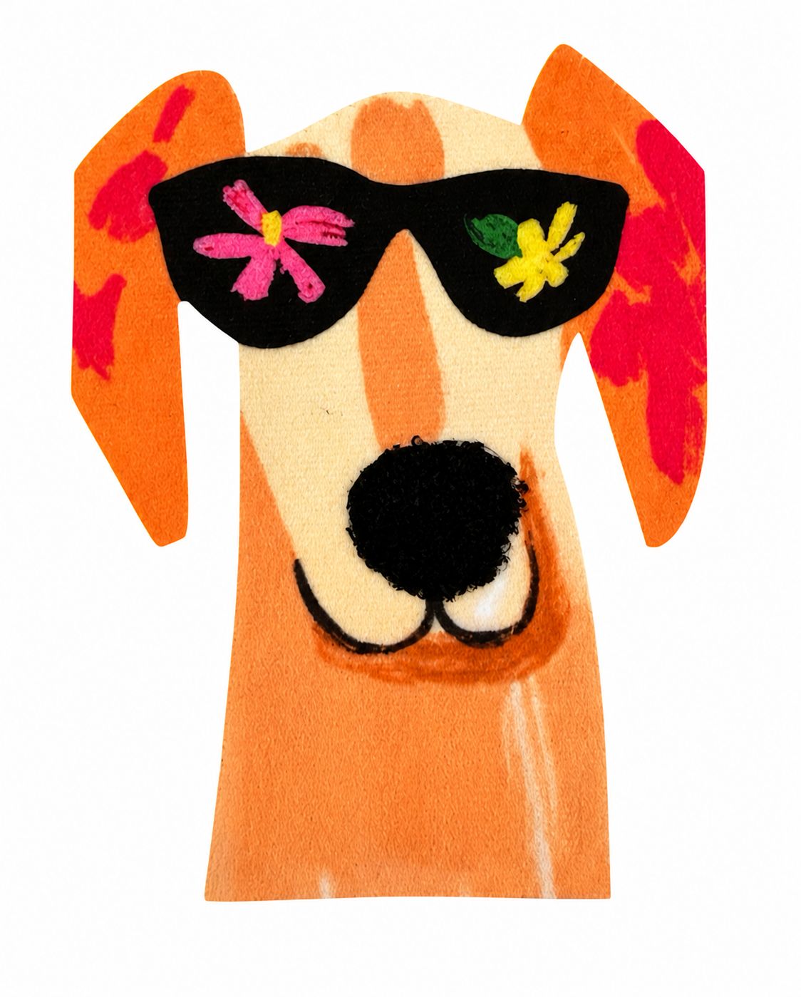 PERRO NARANJA LENTES FLOR 15-11.8CM