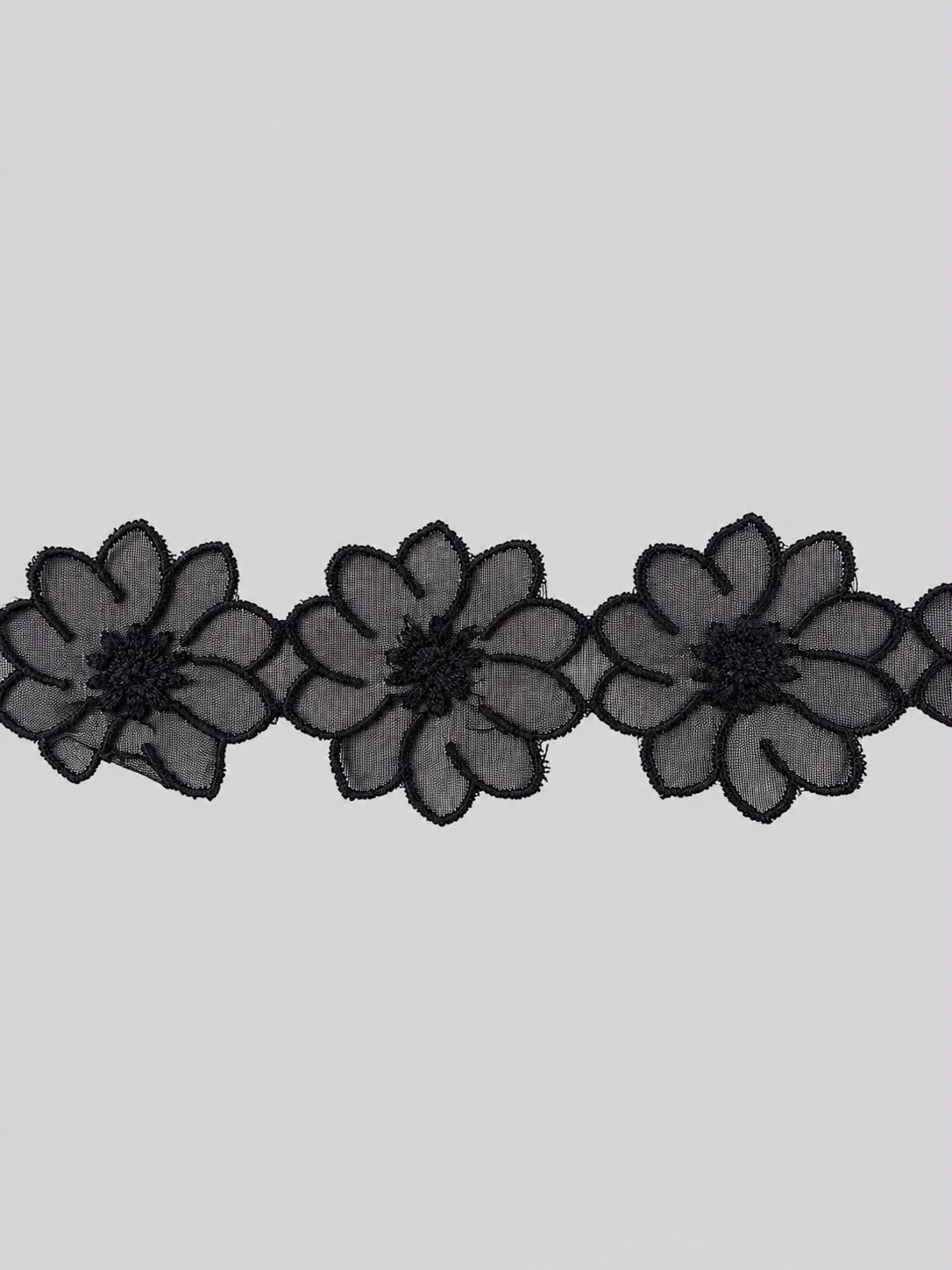 CINTA FLORES GRANDE NEGRO