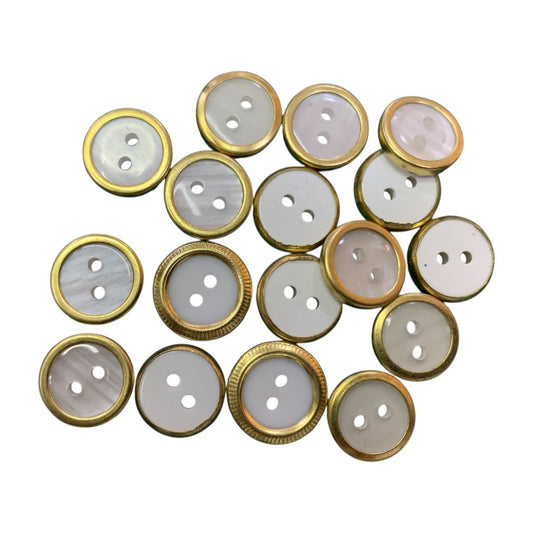 BOTON GRECAS #20 BLANCO ARO DORADO
