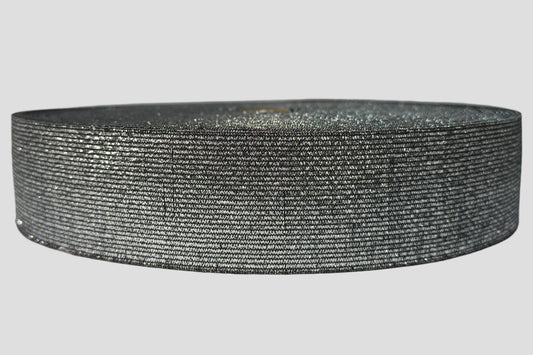ELASTICO LUREX PLATA/NEGRO