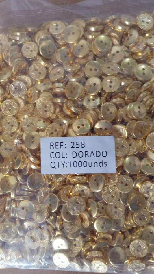 BOTON PLANO DORADO #16