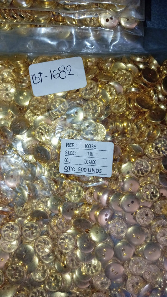 BOTON PLANO DORADO #18 BT1682