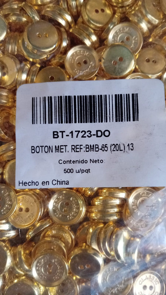 BOTON PLANO DORADO #20