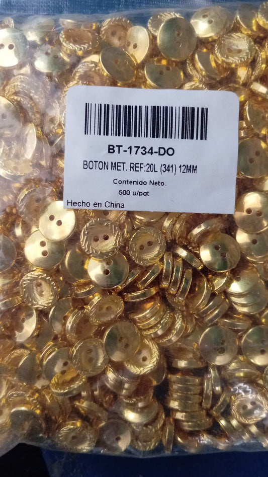 BOTON PLANO DORADO #20 BT1734