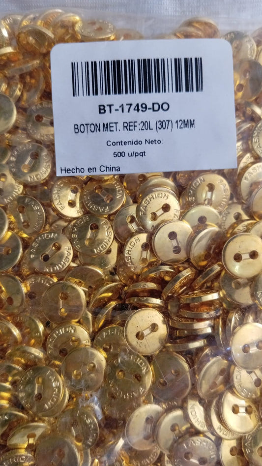 BOTON PLANO DORADO #20 BT1749