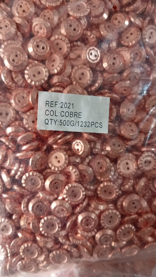 BOTON PLANO COBRE #20