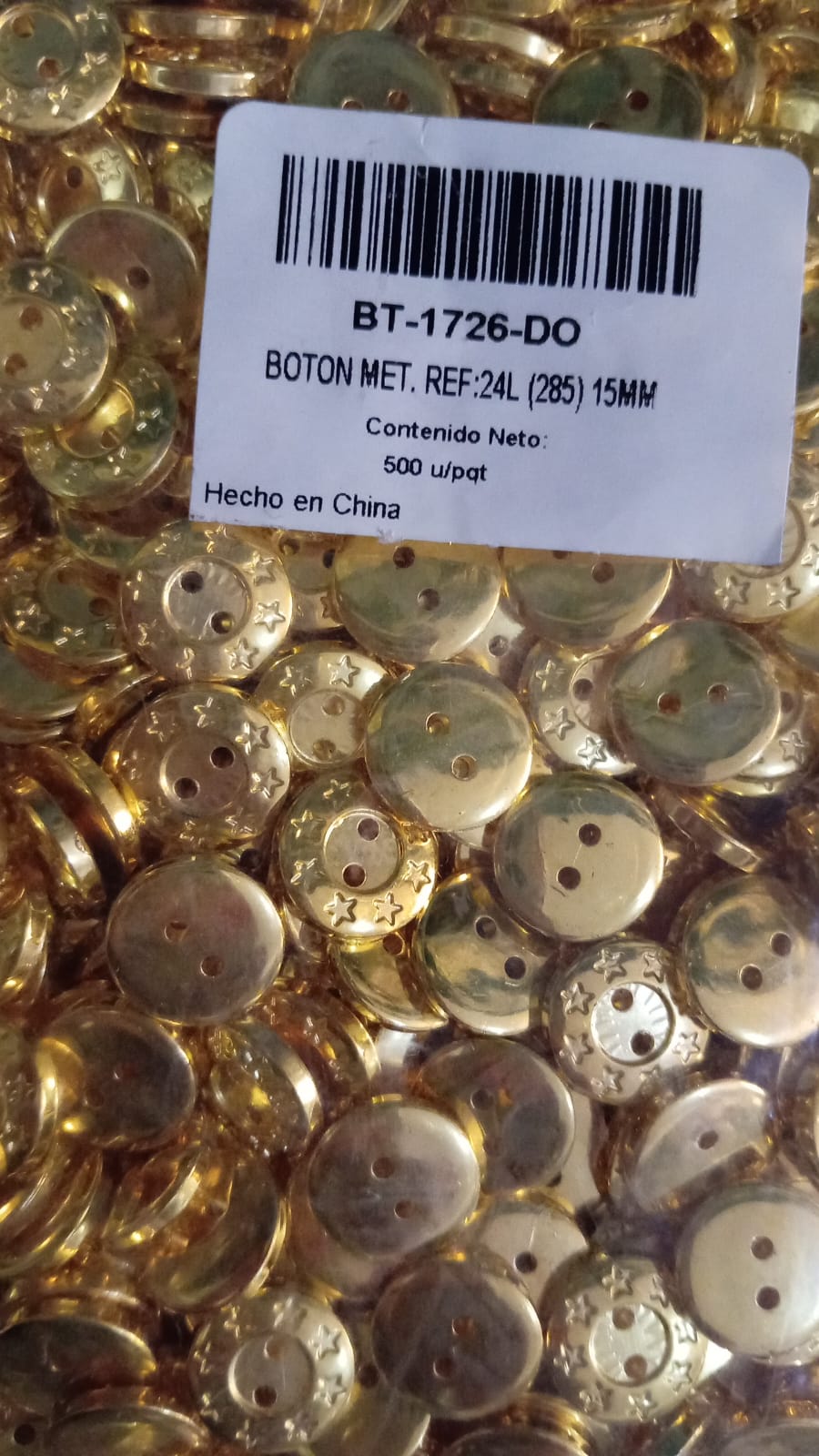 BOTON PLANO DORADO #24