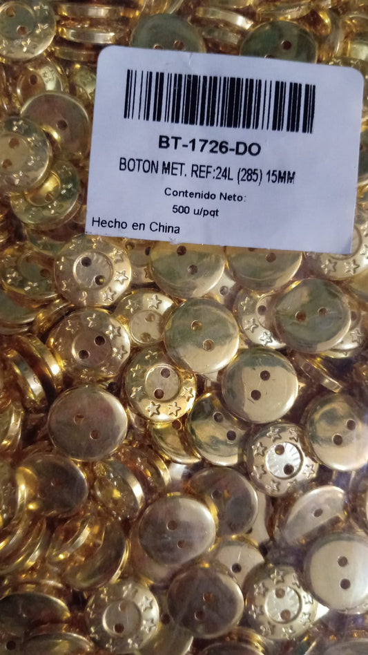 BOTON PLANO DORADO #24