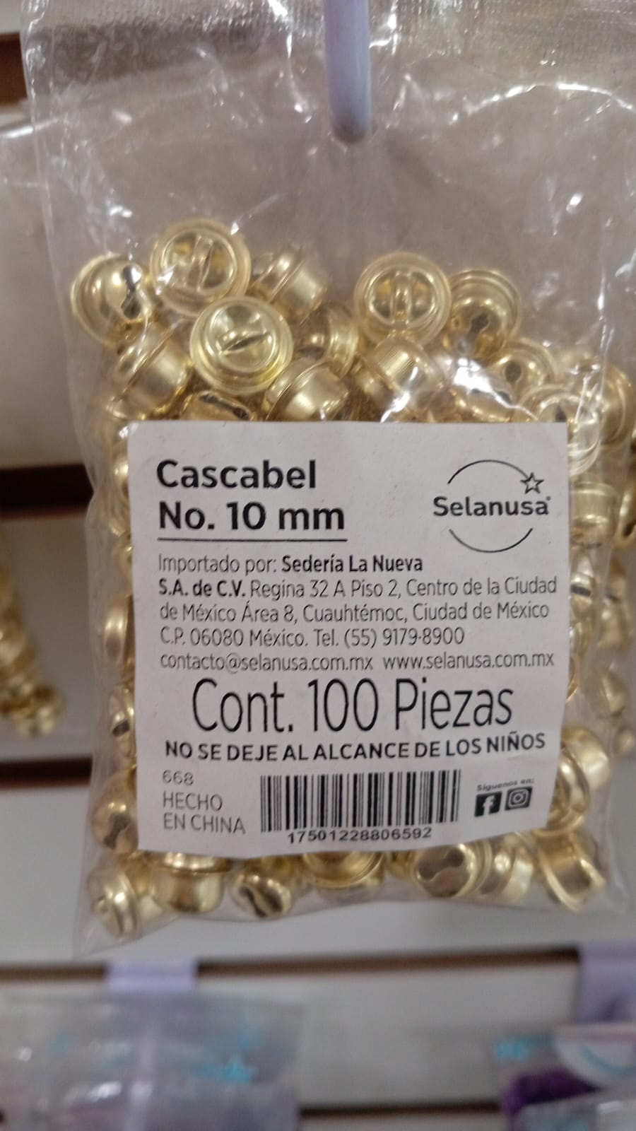 CASCABEL 10 MM 100 PIEZAS