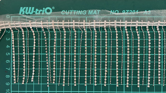 FLECO DE PIEDRA CON BOLITAS 9 CM BLANCO IMP