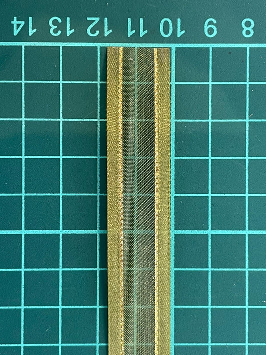 LISTON DE ORGANZA 5/8 VERDE MILITAR