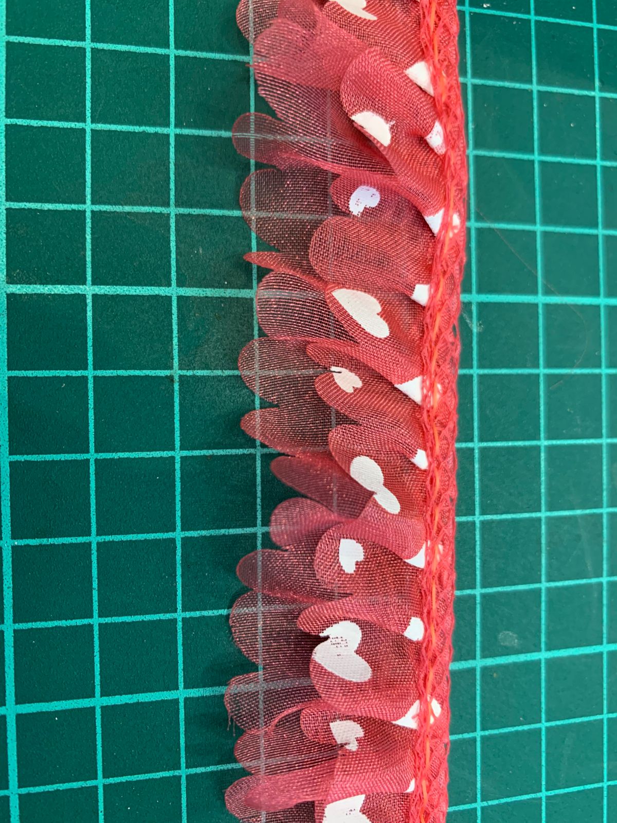 ENCAJE 3CM CORAZONES CORAL