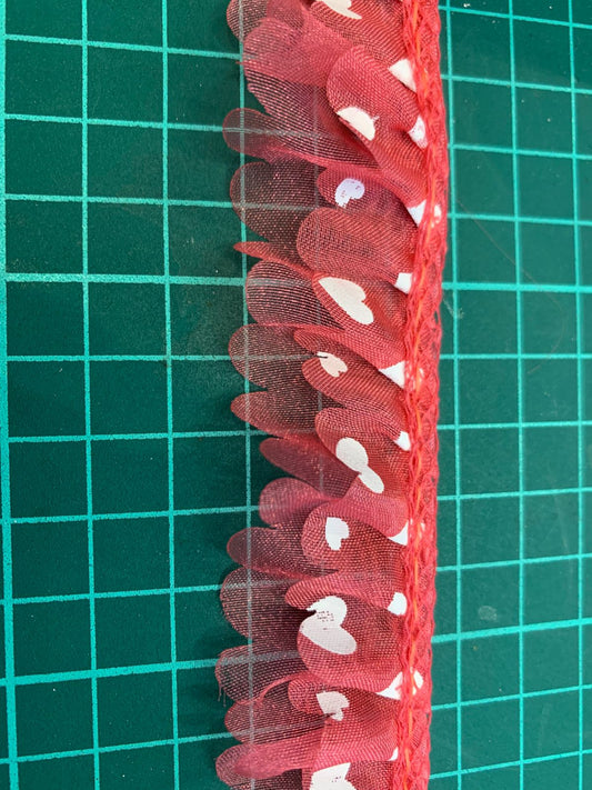 ENCAJE 3CM CORAZONES CORAL