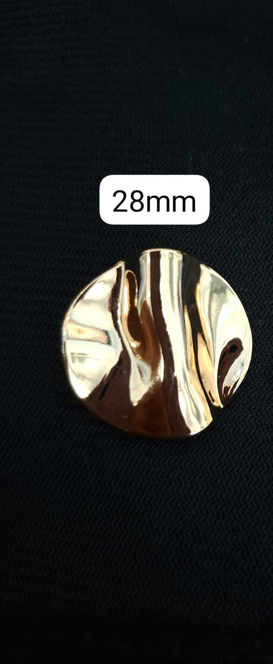 BOTON IRREGULAR CIRCULAR ORO-ROSA 28MM