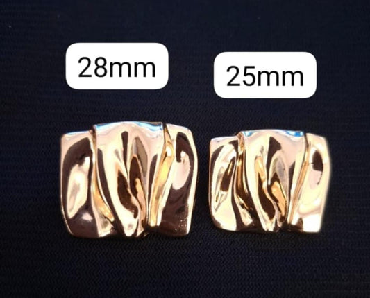 BOTON IRREGULAR RECTANGULAR ORO ROSA 28 MM