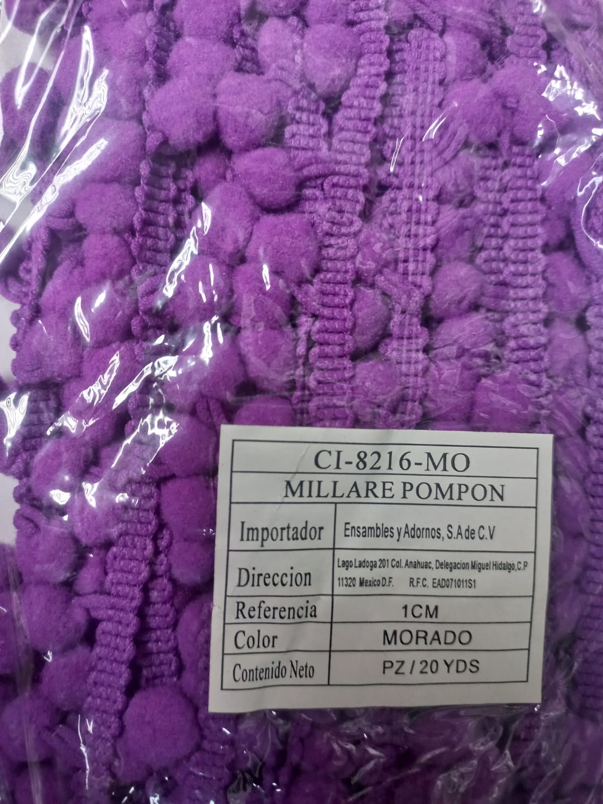 MILLARE POMPON 1CM MORADO
