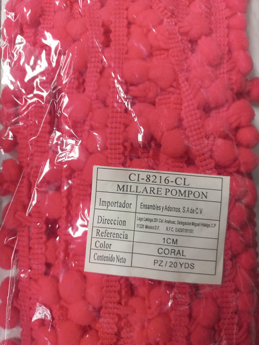MILLARE POMPON 1CM CORAL