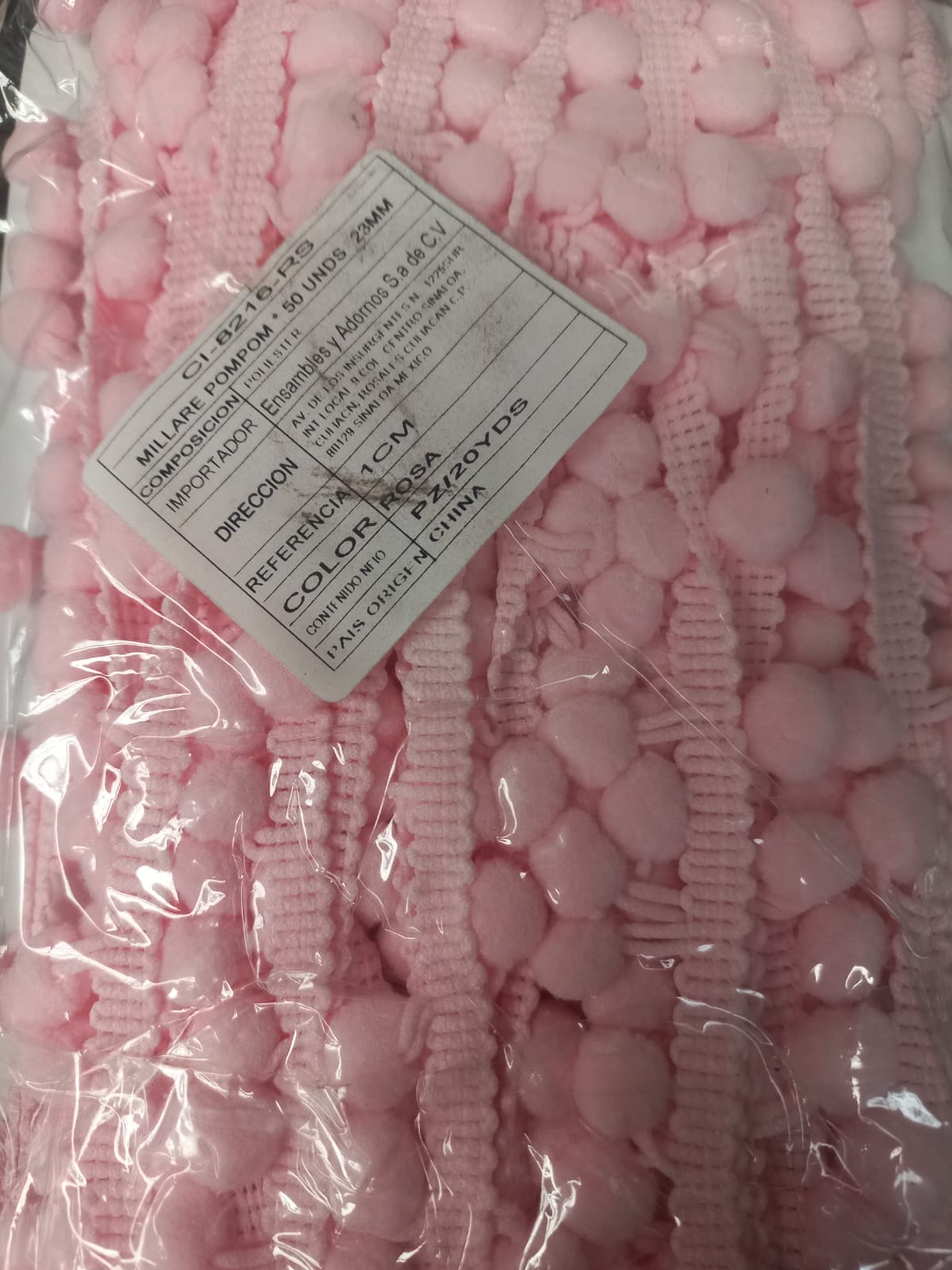 MILLARE POMPON 1 CM ROSA