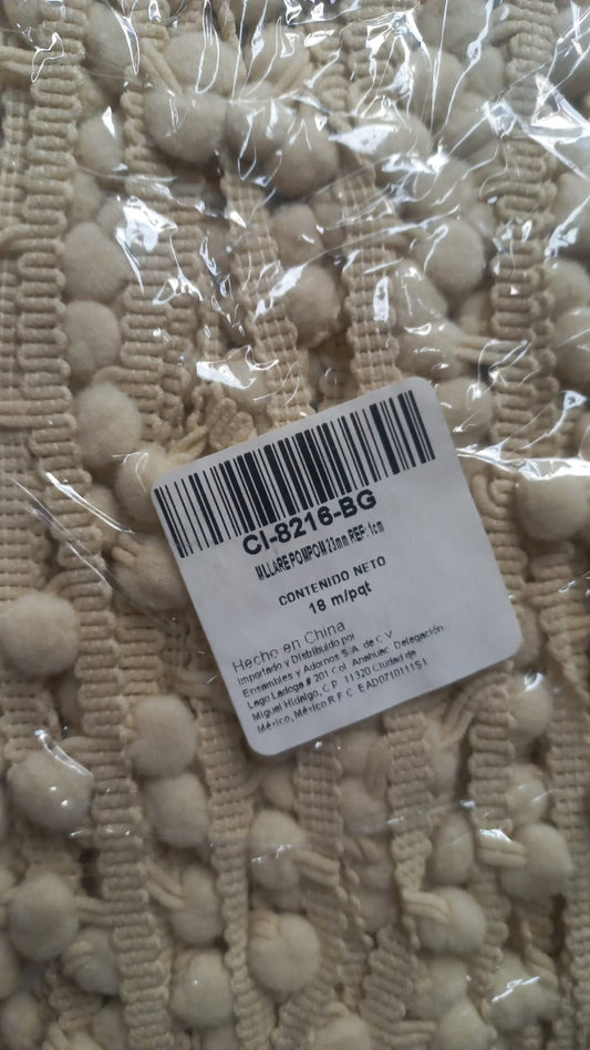 MILLARE POMPON 1 CM BEIGE