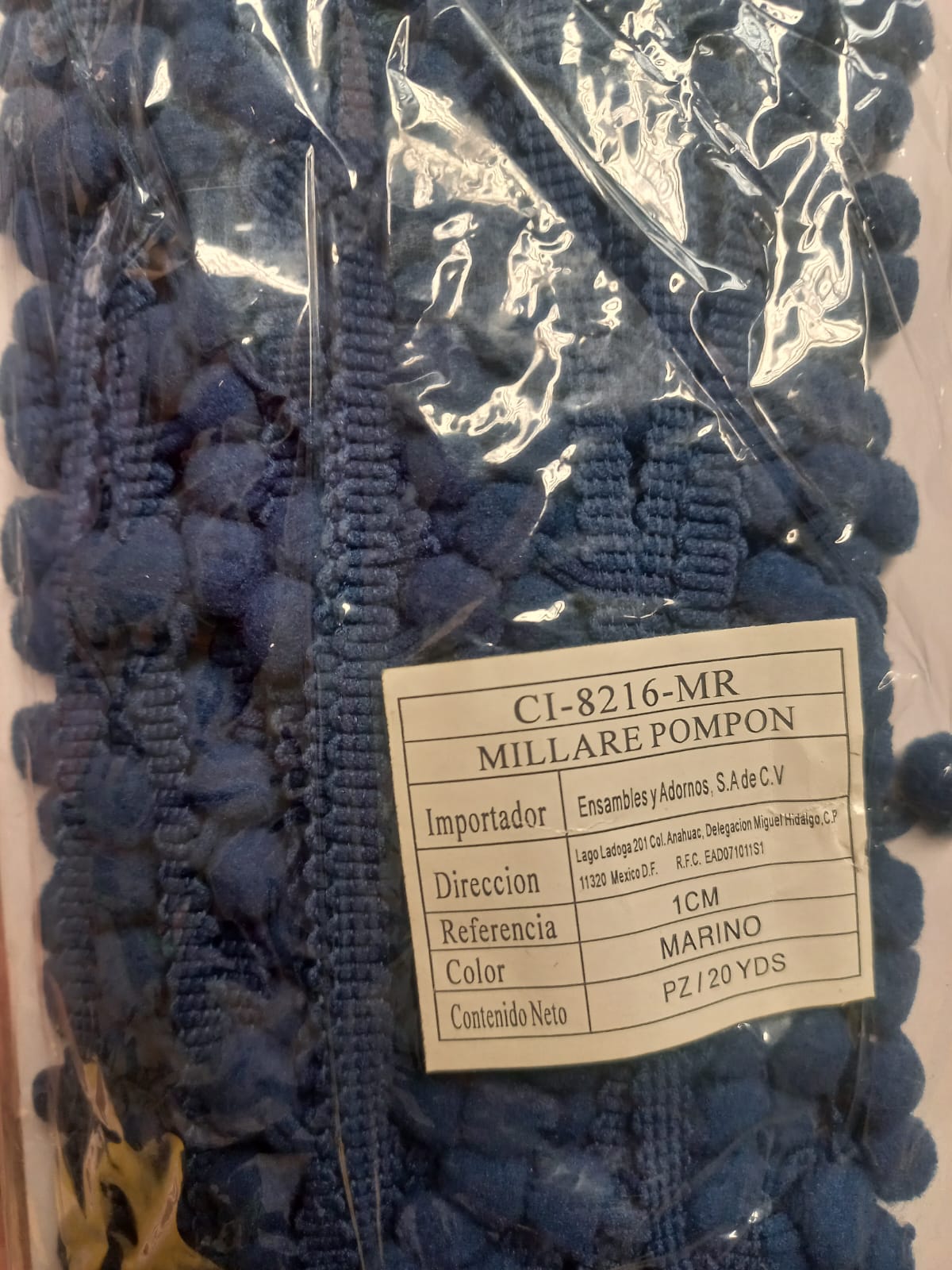 MILLARE POMPON 1 CM MARINO
