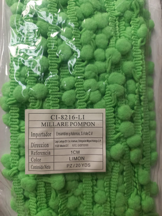 MILLARE POMPON 1 CM LIMON