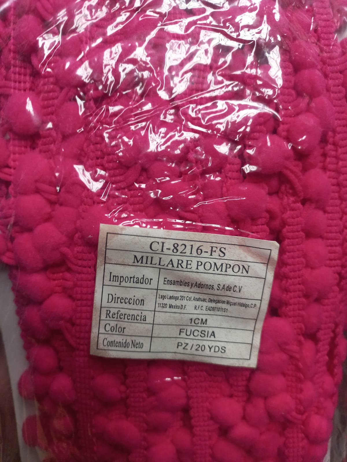MILLARE POMPON 1 CM FUCSIA