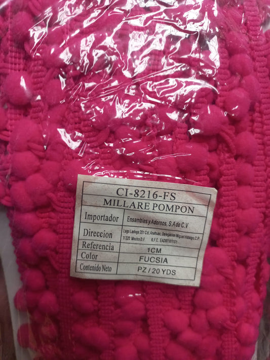 MILLARE POMPON 1 CM FUCSIA