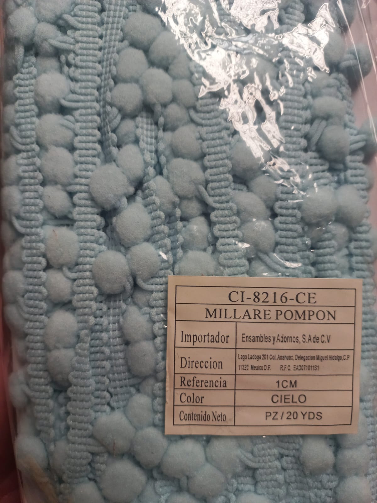 MILLARE POMPON 1 CM CIELO