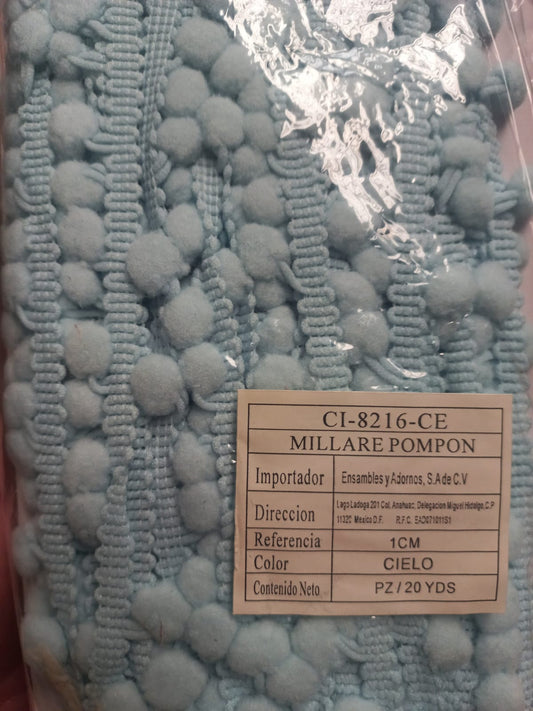 MILLARE POMPON 1 CM CIELO