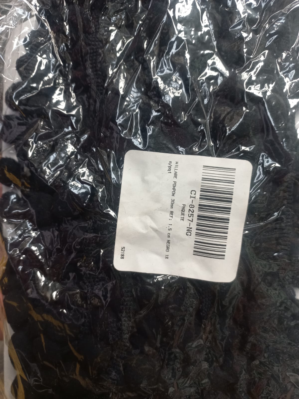 MILLARE POMPON 1.5CM NEGRO