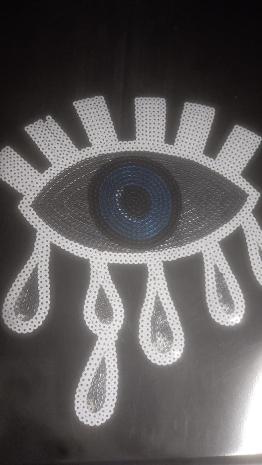 PARCHE OJO TURCO OJO LAGRIMA BLANCO