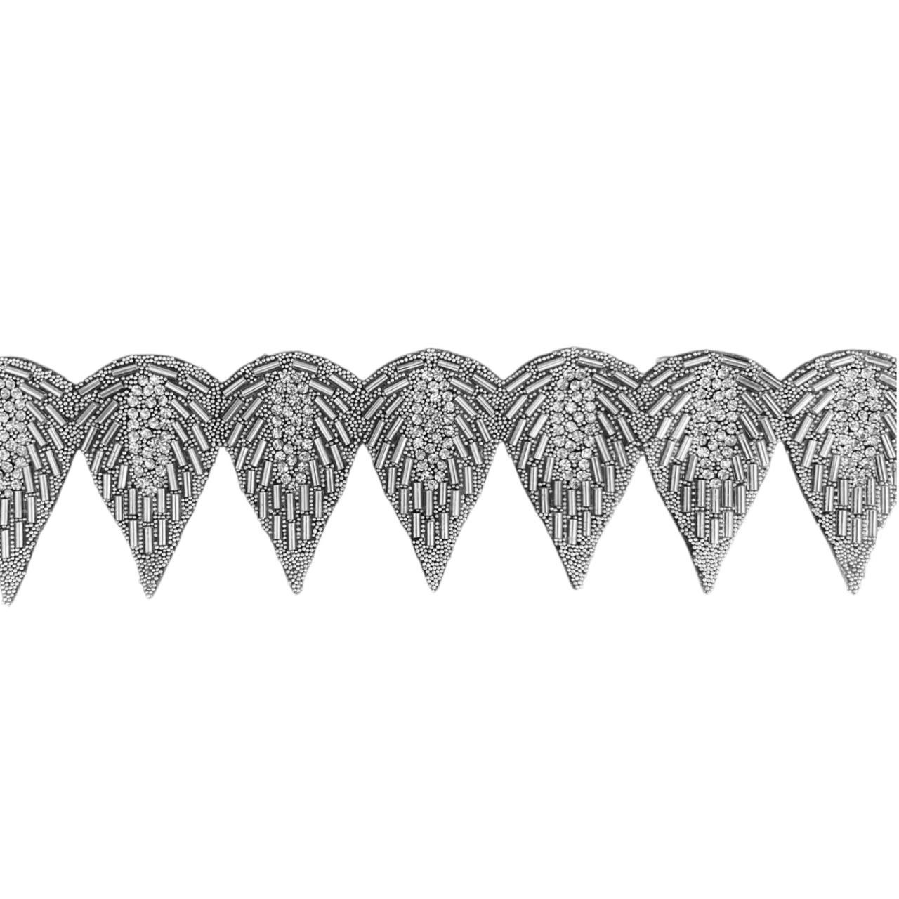 CINTA DE PEDRERIA - GOTAS - PLATA