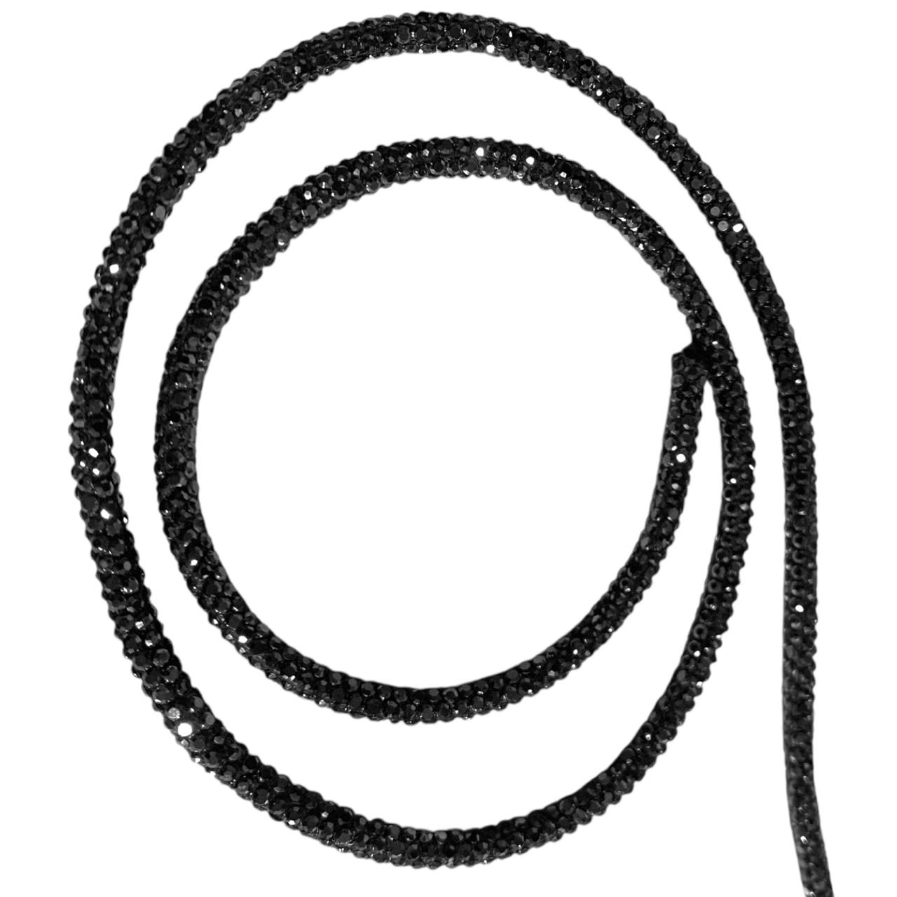 AGUJETA DE PIEDRA BOLSA 4MM NEGRO