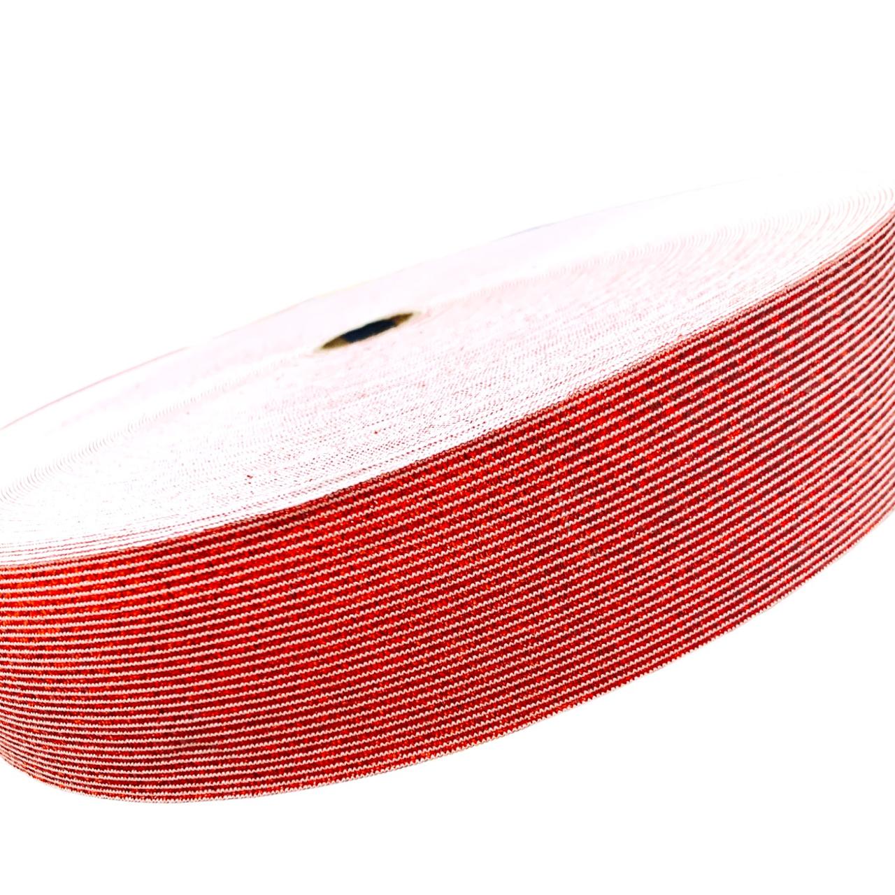 ELASTICO LUREX ROJO/BLANCO